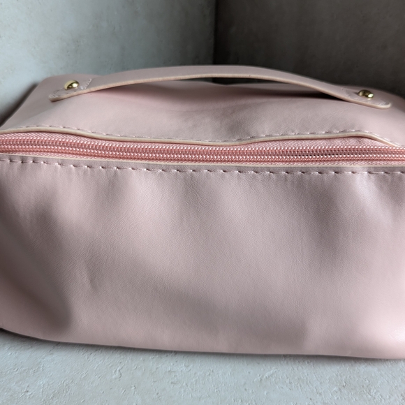 Handbags - Flat Open Pink Cosmetic Bag